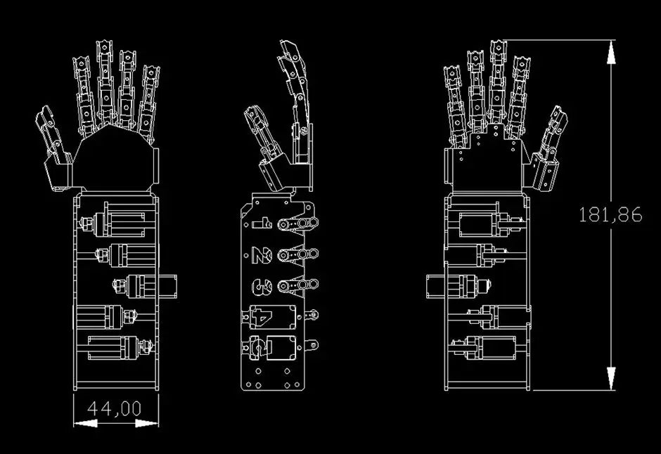 5 DOF Humanoid Robot Hand Kit - Servo Motor Close-up