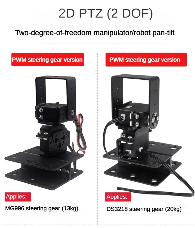 2 DOF Pan-Tilt Robot Gimbal Kit - Assembled View