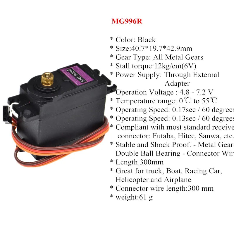 G6 Metal Robot Arm Gripper Kit - Size Reference