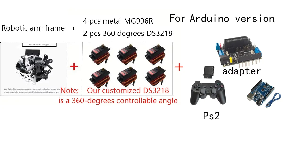 6 DOF Arduino Robot Arm Kit - Servo Motor Close-up