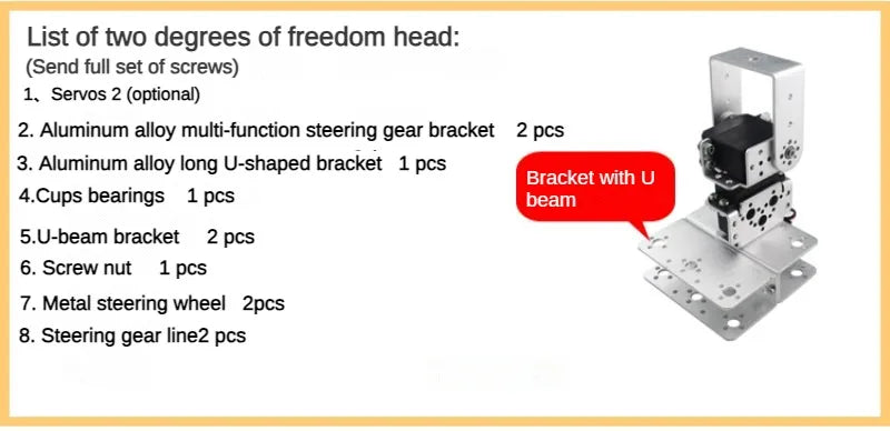 2 DOF Pan-Tilt Robot Gimbal Kit - Complete Kit