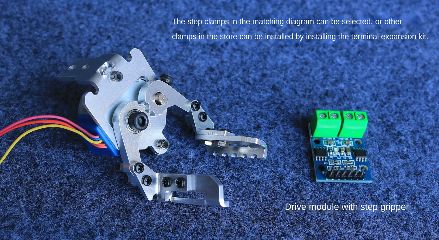 Multi-Axis Industrial Robot Arm Kit - Servo Motor Close-up