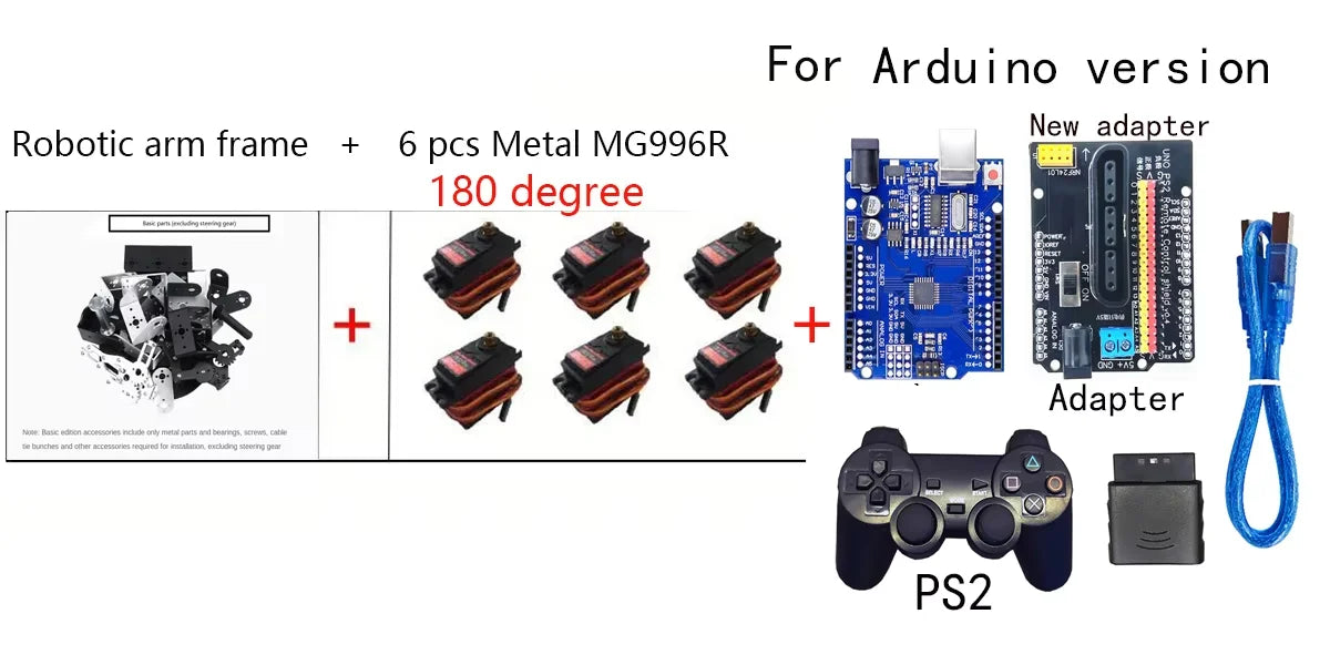 6 DOF Arduino Robot Arm Kit - Side View