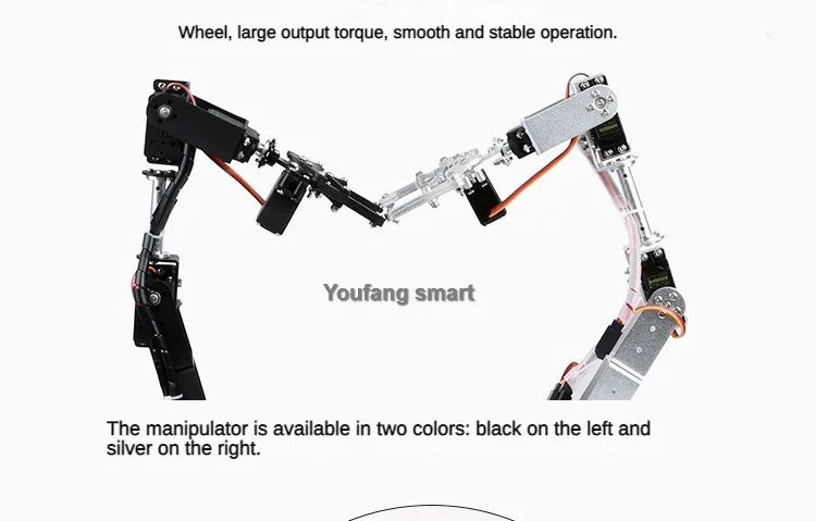 6 DOF Metal Alloy Robot Arm Kit - Side View