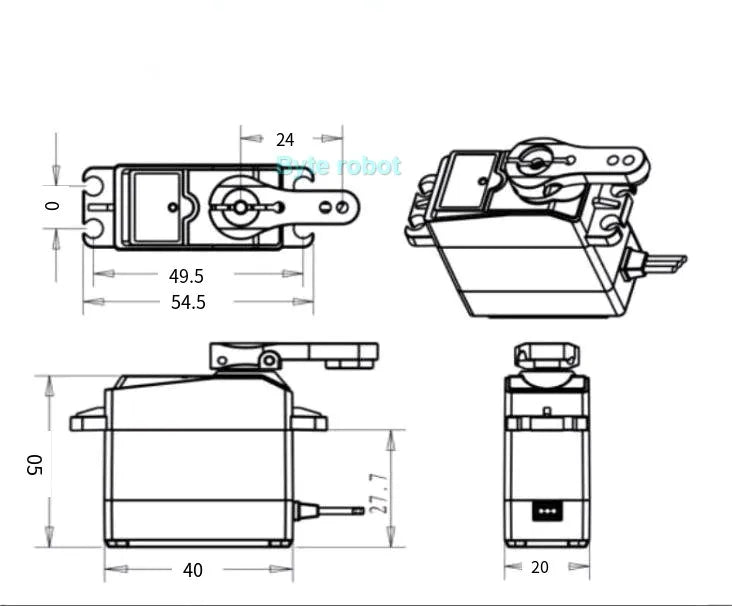 2 DOF Pan-Tilt Robot Gimbal Kit - Assembly Components