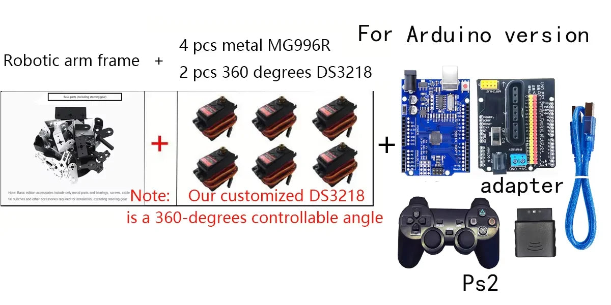 6 DOF Arduino Robot Arm Kit - Assembled View