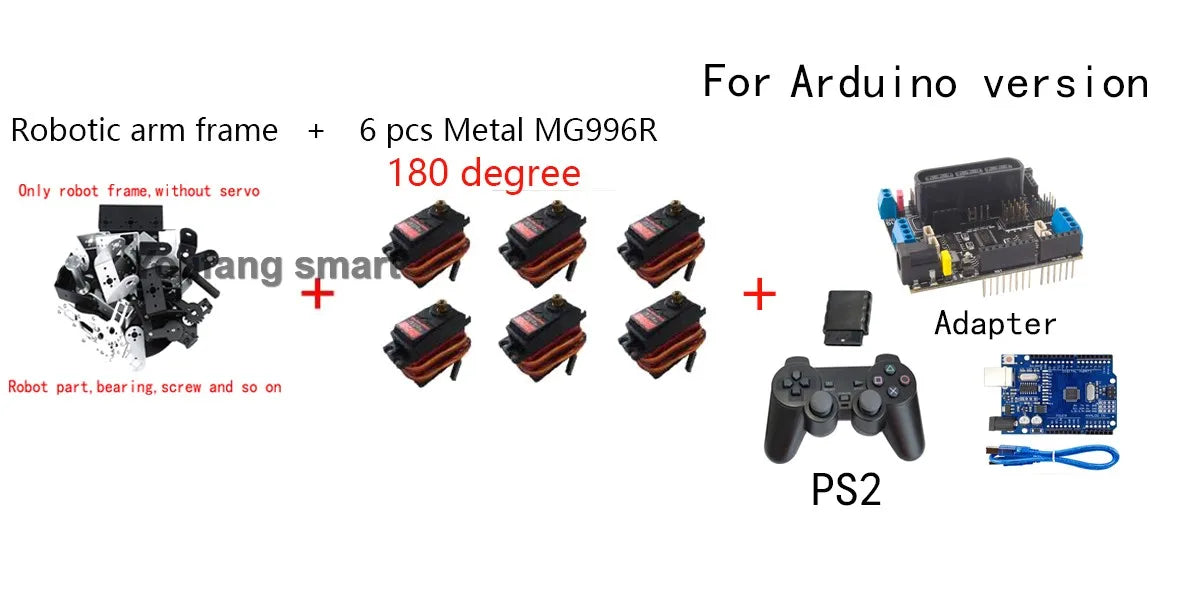 6 DOF Metal Alloy Robot Arm Kit - Servo Motor Close-up