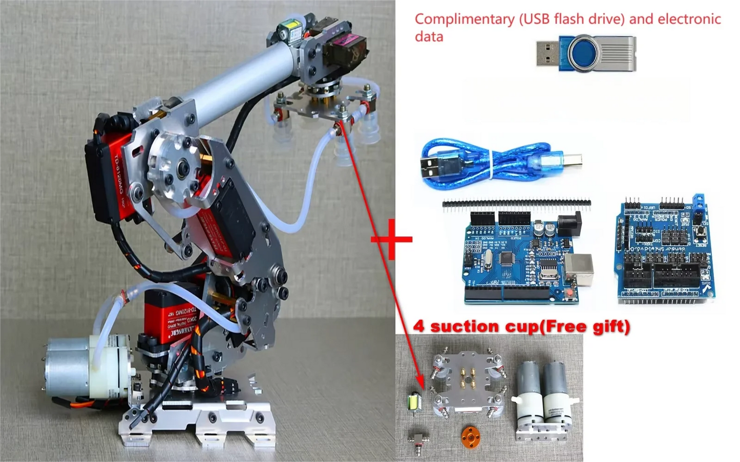 7 DOF Industrial Robot Arm Kit - Assembled View