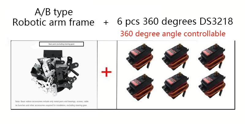 6 DOF Arduino Robot Arm Kit - Size Reference