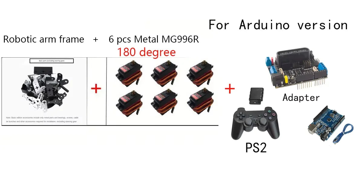 6 DOF Arduino Robot Arm Kit - Assembly Components